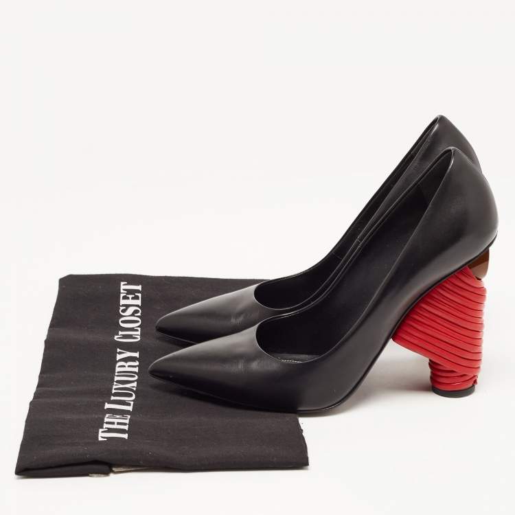 Pre Owned Balenciaga Black Leather Bistrot Pumps Size 38