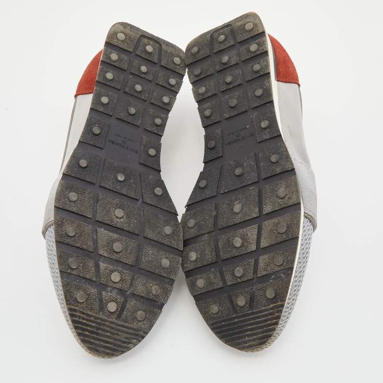 Pre Owned Balenciaga Tri Color Leather, Suede nd Mesh Race Runner Low Top Sneakers Size 38