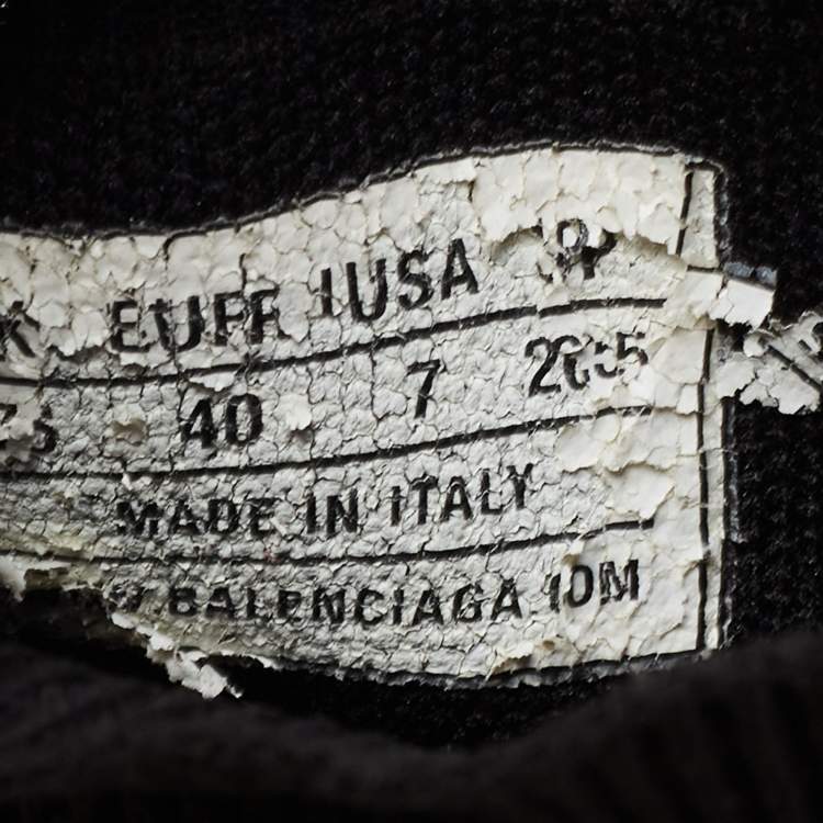 Pre Owned Balenciaga Black Knit Speed Trainer High Top Sneakers Size 40 