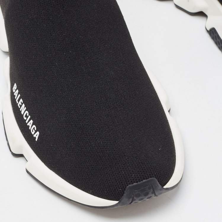 Pre Owned Balenciaga Black Knit Speed Trainer High Top Sneakers Size 40 