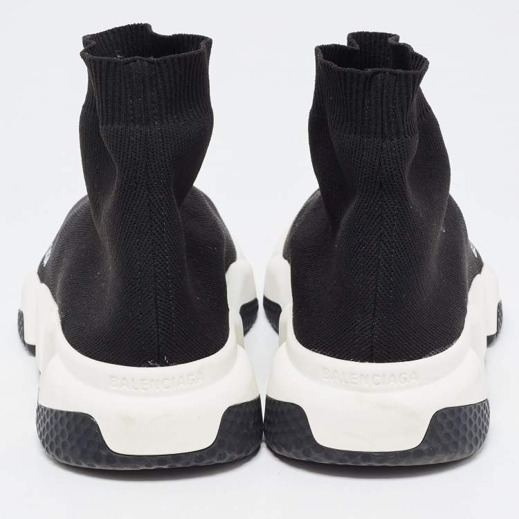 Pre Owned Balenciaga Black Knit Speed Trainer High Top Sneakers Size 40 