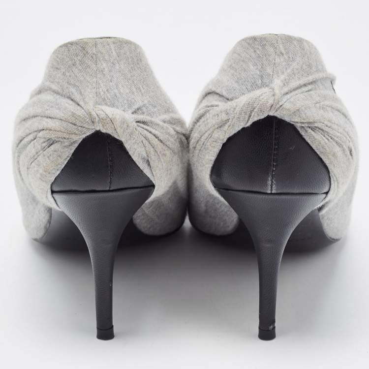 Pre Owned Balenciaga Grey Fabric Knife Pointed Toe  Pumps Size 39