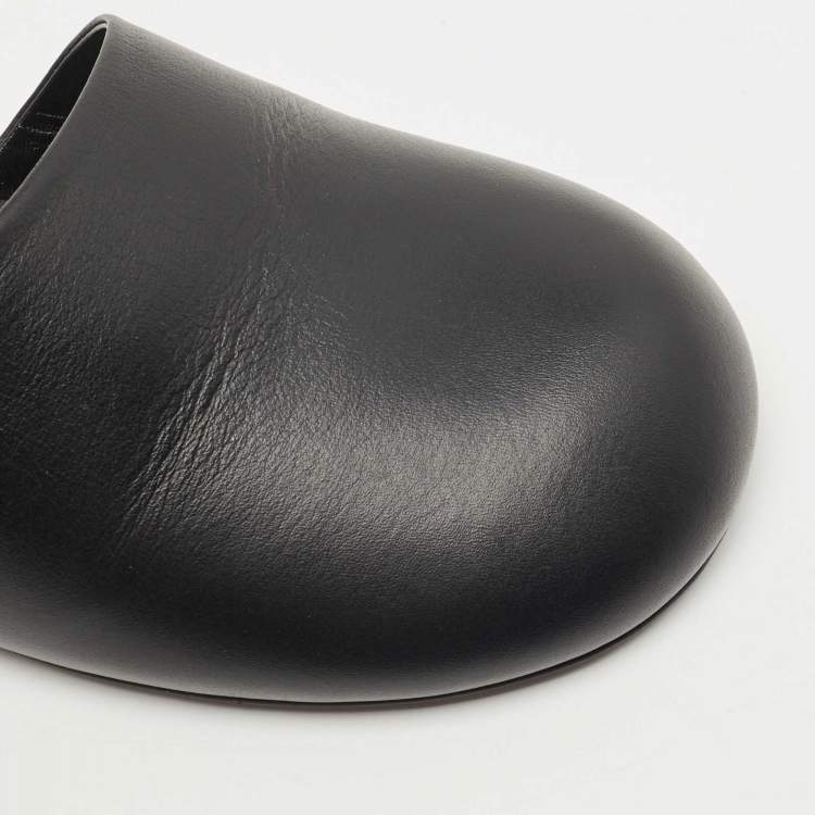 Pre Owned Balenciaga Black Leather Lady Mules Sandals Size 41