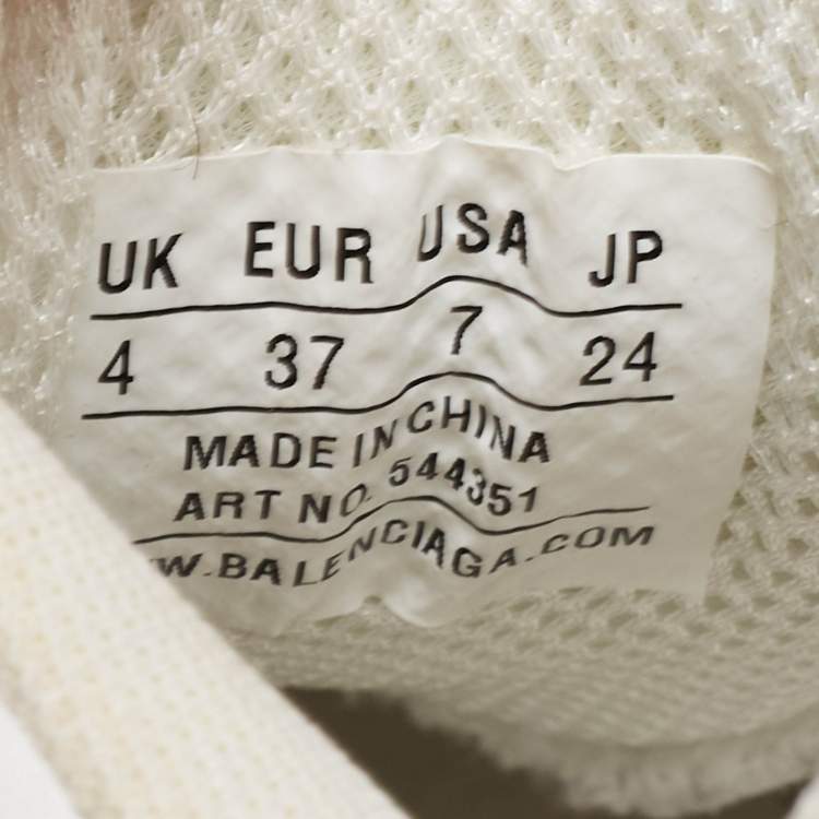 Pre Owned Balenciaga White Leather Triple S Sneakers Size 37