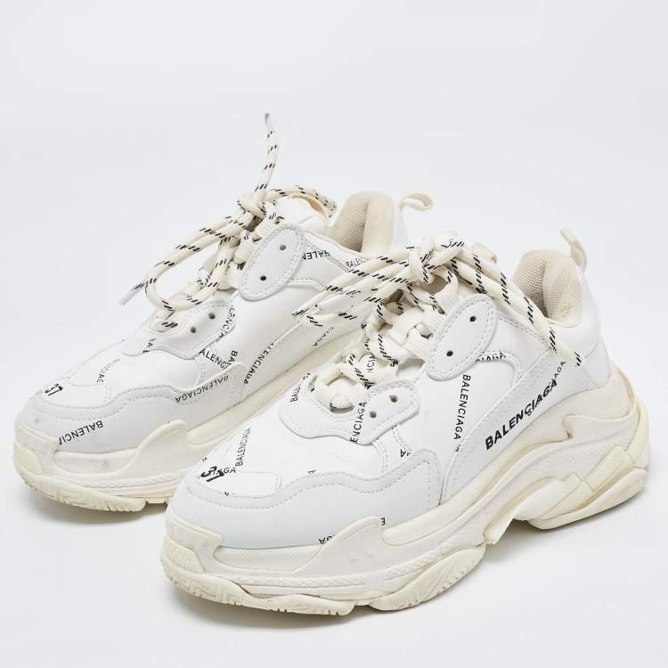 lysere Usikker Spædbarn Balenciaga White Leather Triple S Sneakers Size 37 Balenciaga | TLC
