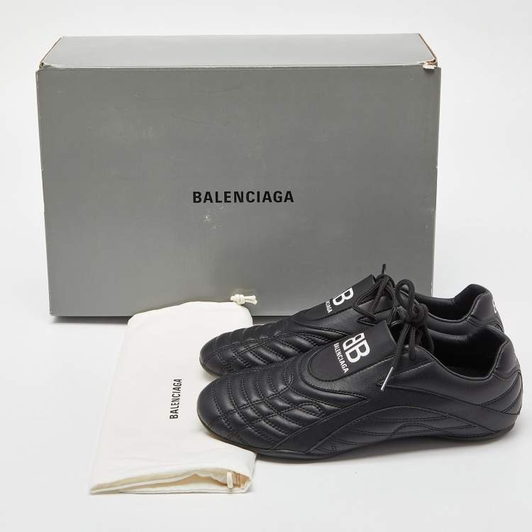 Pre Owned Balenciaga Black Quilted Leather Zen Low Top Sneakers Size 37