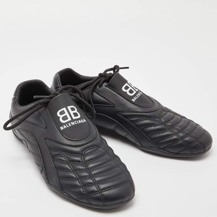 Pre Owned Balenciaga Black Quilted Leather Zen Low Top Sneakers Size 37
