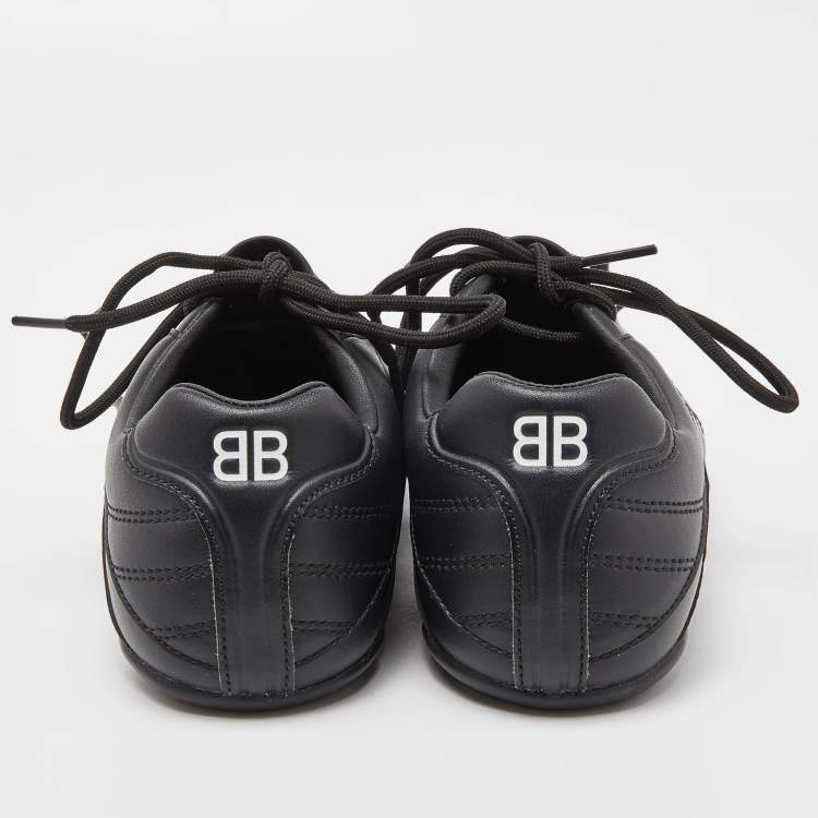 Pre Owned Balenciaga Black Quilted Leather Zen Low Top Sneakers Size 37