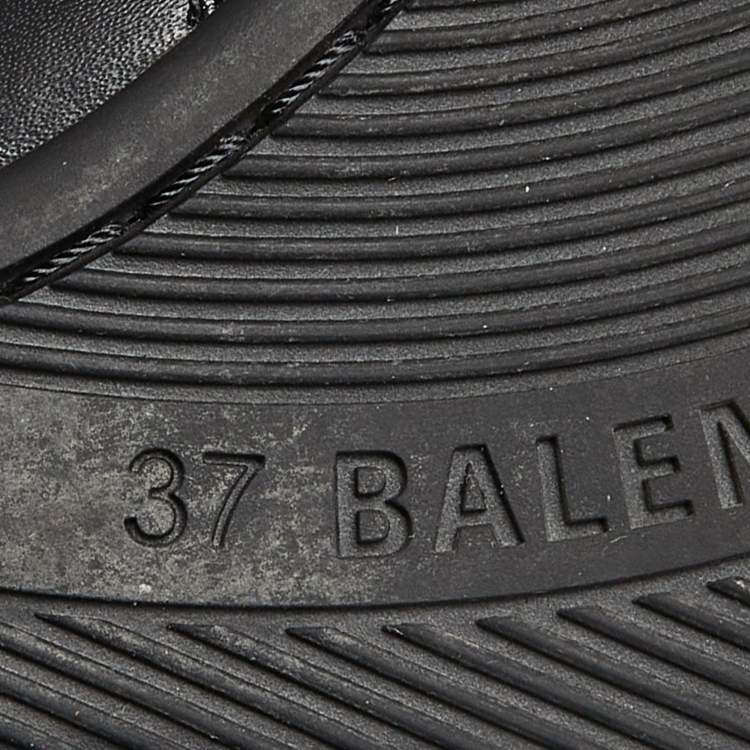 Pre Owned Balenciaga Black Quilted Leather Zen Low Top Sneakers Size 37
