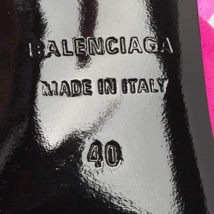مملوكة مسبقًا Balenciaga Magenta Satin Knife Bow Slingback Pumps Size 40