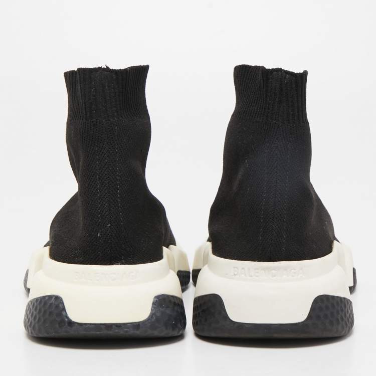 مملوكة مسبقًا Balenciaga Black Knit Fabric Speed High Top  Sneakers Size 37