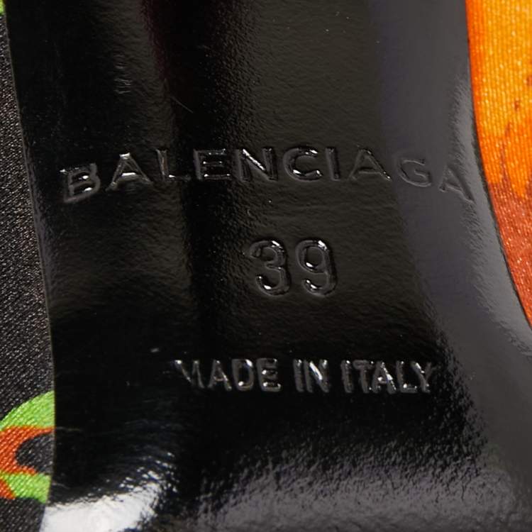 Pre Owned Balenciaga Multicolor Fabric Pointed Toe Boots Size 39