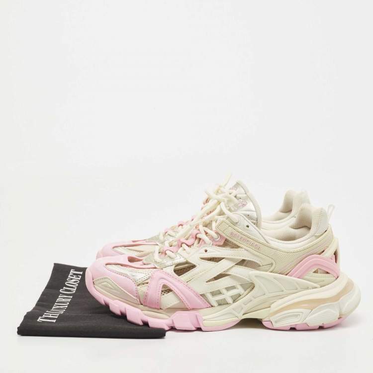 Pre Owned Balenciaga Multicolor Leather and Mesh Track Sneakers Size 40