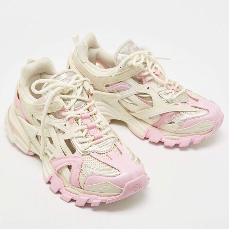 Pre Owned Balenciaga Multicolor Leather and Mesh Track Sneakers Size 40