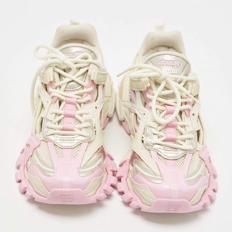 Pre Owned Balenciaga Multicolor Leather and Mesh Track Sneakers Size 40