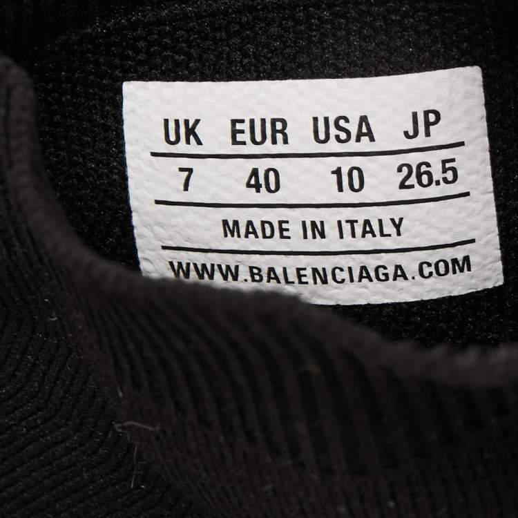 Pre Owned Balenciaga Black Knit Speed Trainer High Top Sneakers Size 40