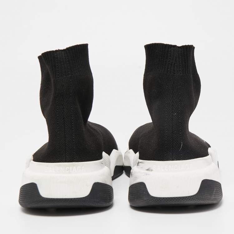 Pre Owned Balenciaga Black Knit Speed Trainer High Top Sneakers Size 40