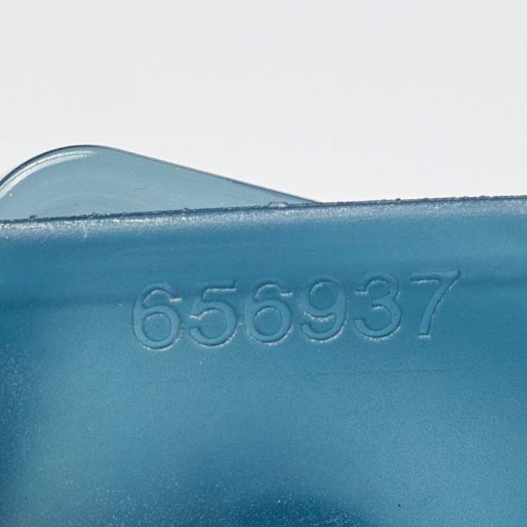 Pre Owned Balenciaga Blue Jelly Mallorca Slides Flats Size 37