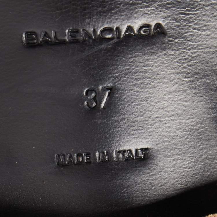 Pre Owned Balenciaga Black Leather Ankle Boots Size 37
