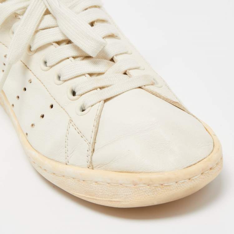 Pre Owned Balenciaga White Leather Low Top  Sneakers Size 36