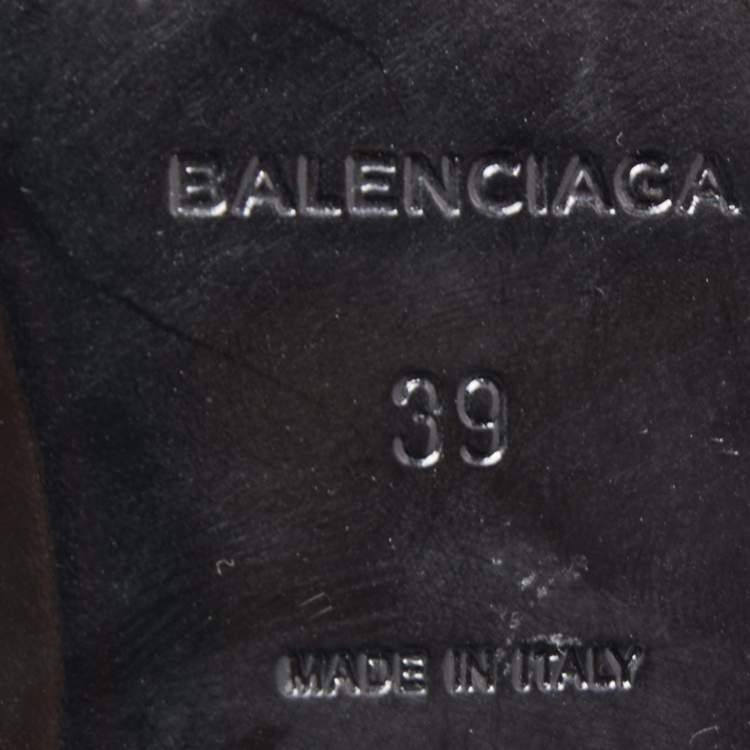 Pre Owned Balenciaga Black Leather Ballet Flats Size 39