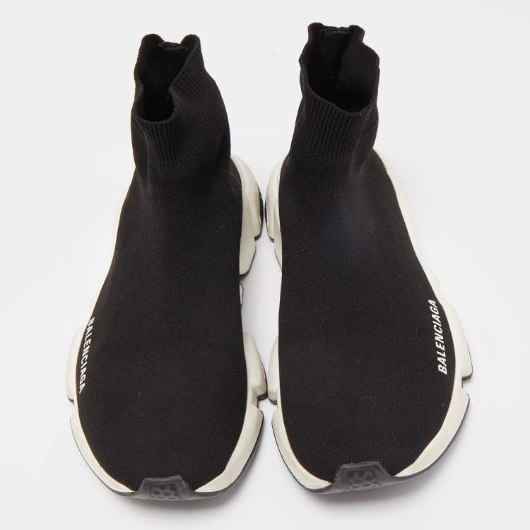 مملوكة مسبقًا Balenciaga Black Knit Fabric Speed Trainer Sneakers Size 39