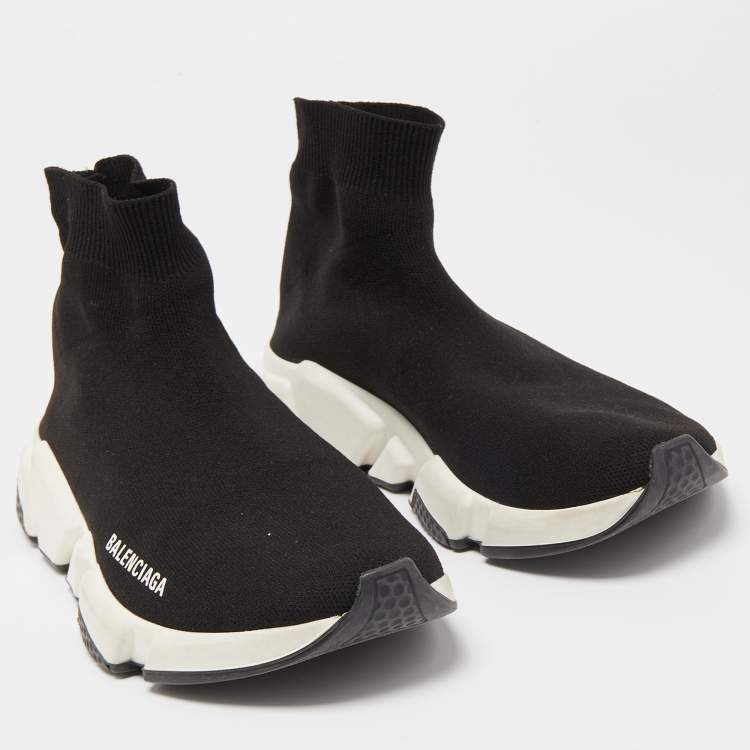 مملوكة مسبقًا Balenciaga Black Knit Fabric Speed Trainer Sneakers Size 39