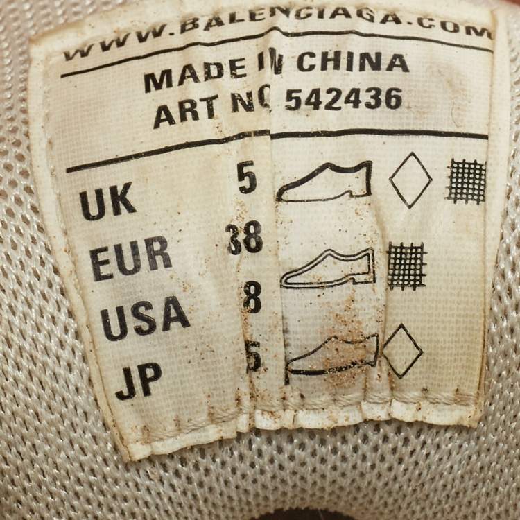 Pre Owned Balenciaga White Mesh and Faux Leather Track Sneakers Size 38