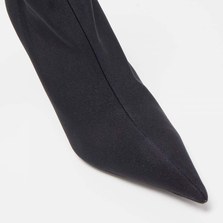 Pre Owned Balenciaga Black Fabric Sock Mild calf Boots Size 40