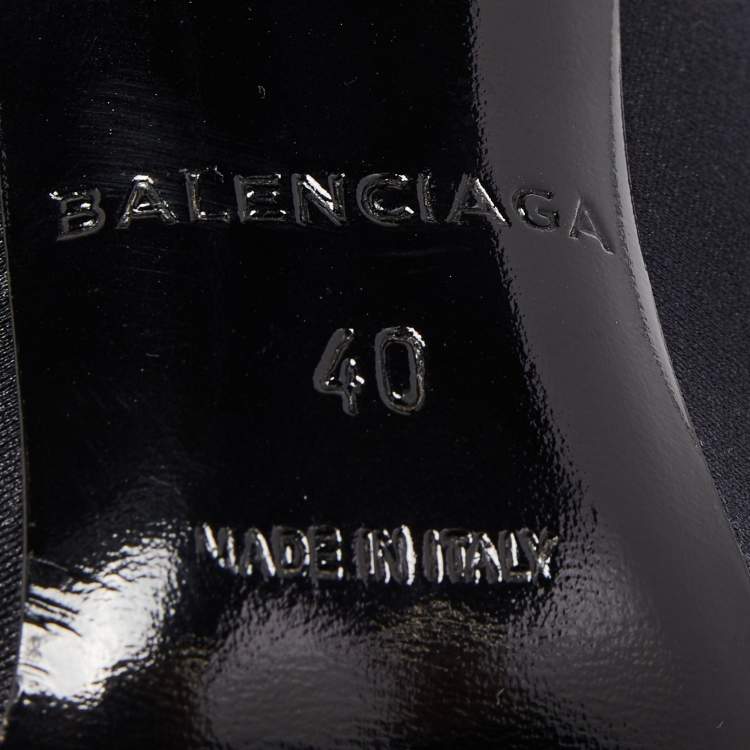 Pre Owned Balenciaga Black Fabric Sock Mild calf Boots Size 40
