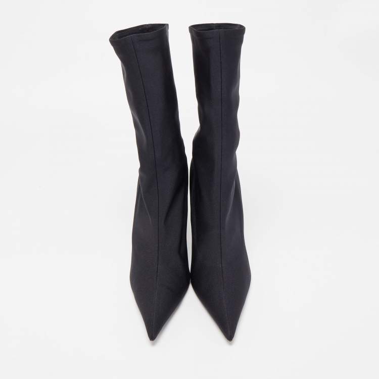 Pre Owned Balenciaga Black Fabric Sock Mild calf Boots Size 40