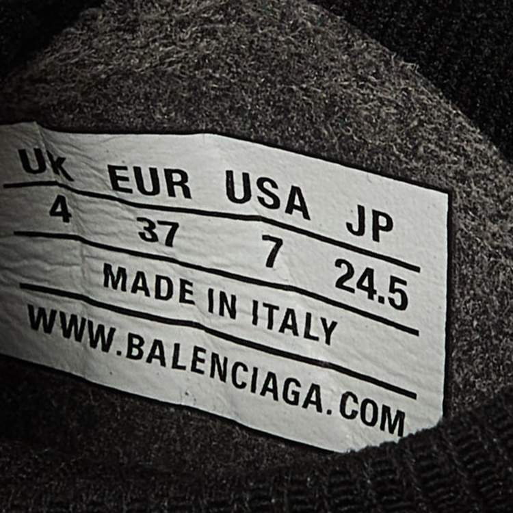 Pre Owned Balenciaga Black Knit Fabric Speed Trainer Lace Up Sneakers Size 37