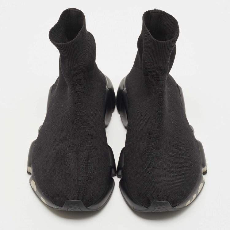 مملوكة مسبقًا Balenciaga Black Knit Fabric Speed Trainer Sneakers Size 38