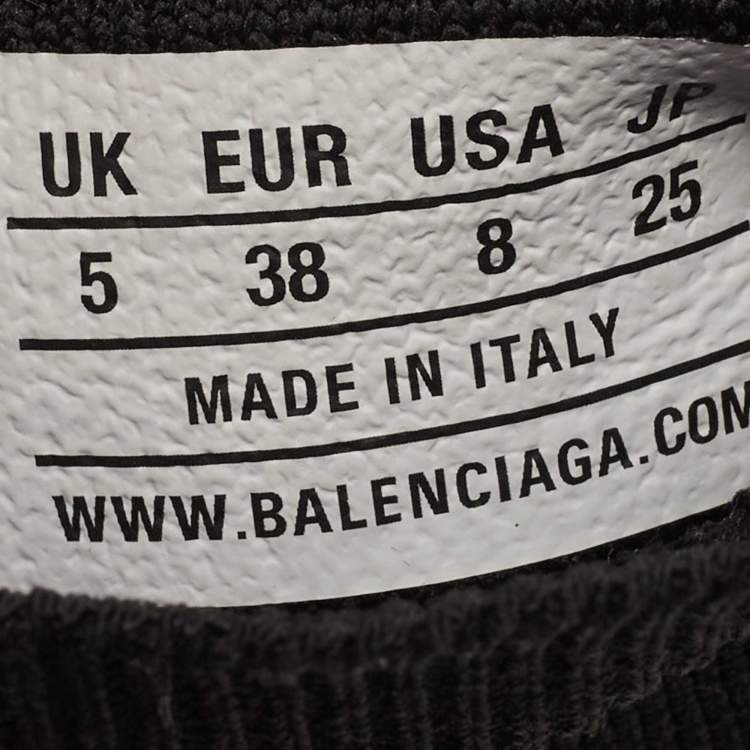 مملوكة مسبقًا Balenciaga Black Knit Fabric Speed Trainer Sneakers Size 38