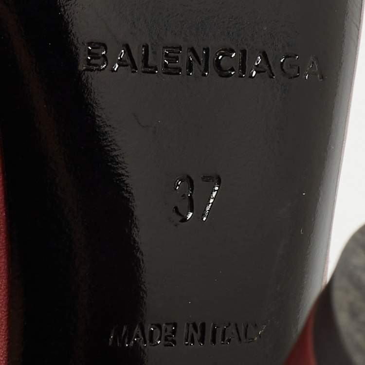 Pre Owned Balenciaga Burgundy Leather Arena Boots Size 37