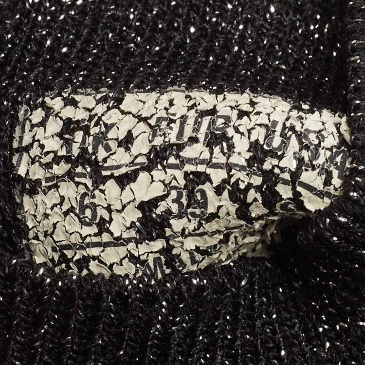 مملوكة مسبقًا Balenciaga Silver/Black Knit Fabric Speed Trainer High Top Sneakers Size 39