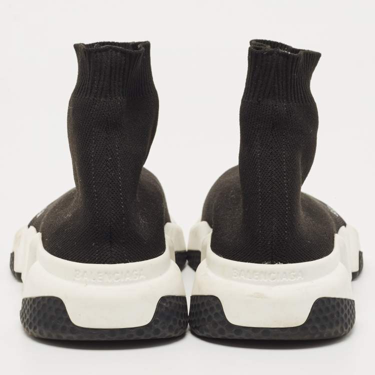 Pre Owned Balenciaga Black Knit Fabric Speed Trainer Sneakers Size 39