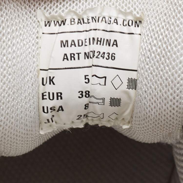 Pre Owned Balenciaga White Mesh and Leather Track Sneakers Size 38 
