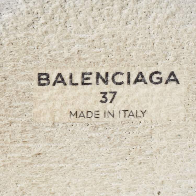 مملوكة مسبقًا Balenciaga Grey Knit Fabric Speed Trainer Sneakers Size 37