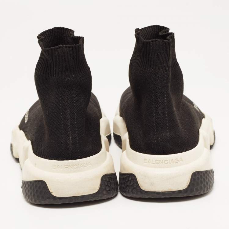 مملوكة مسبقًا Balenciaga Black Knit Fabric Speed Trainer Sneakers Size 37
