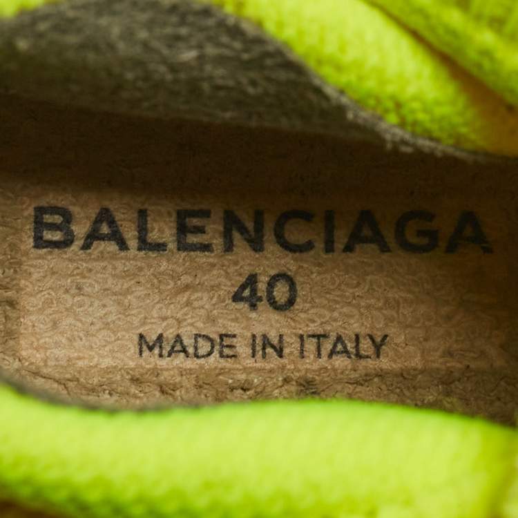 Pre Owned Balenciaga Green Knit Fabric Speed 2.0 High Top Sneakers Size 40
