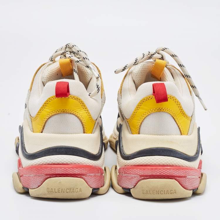 Pre Owned Balenciaga Multicolor Mesh and Leather Triple S Sneakers Size 39