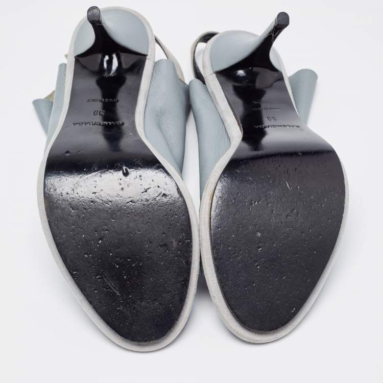 Pre Owned Balenciaga Grey Suede and Leather Glove Sandals Size 39