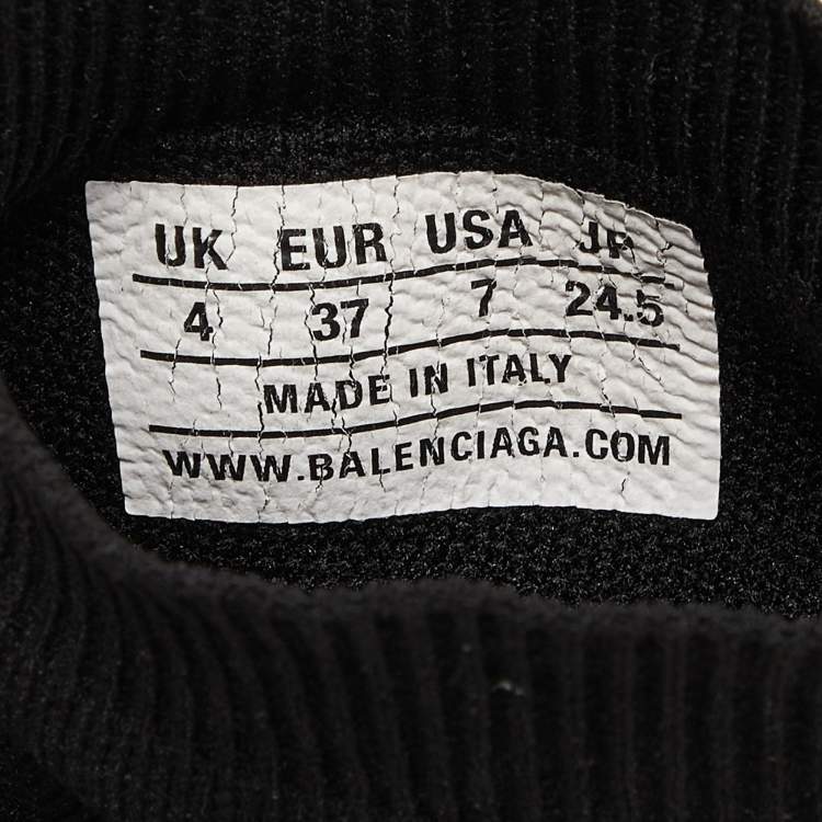 Pre Owned Balenciaga Black Knit Fabric Speed Trainer High-Top Sneakers Size 37