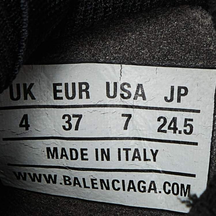Pre Owned Balenciaga Black Knit Fabric Speed Trainer Lace Up Sneakers Size 37