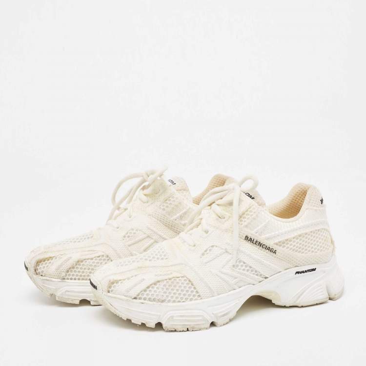 Pre Owned Balenciaga White Mesh Phantom Sneakers Size 38