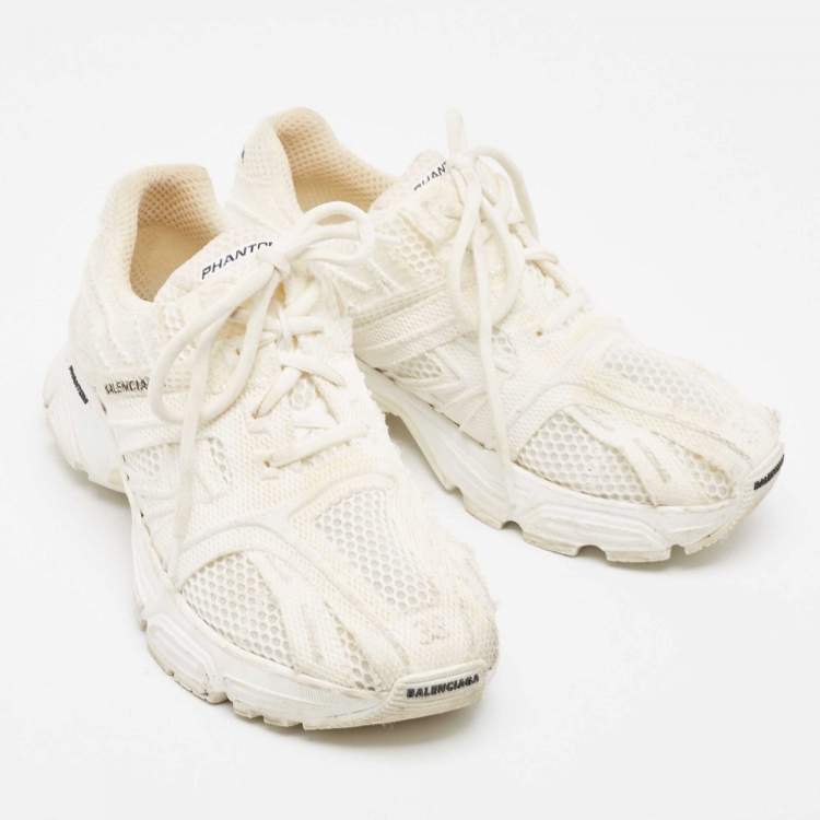 Pre Owned Balenciaga White Mesh Phantom Sneakers Size 38