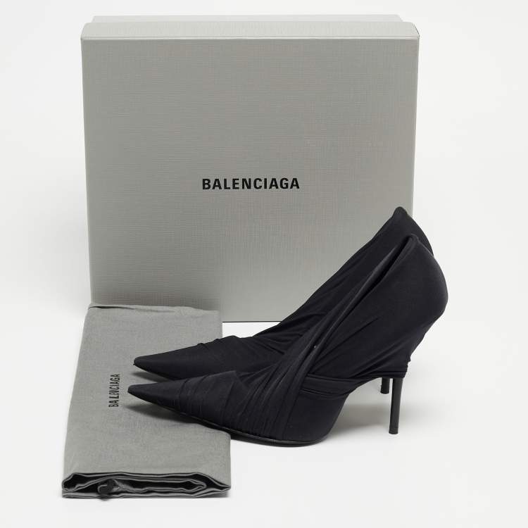 Pre Owned Balenciaga Black Lace Knife Pumps Size 38.5