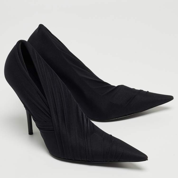 Pre Owned Balenciaga Black Lace Knife Pumps Size 38.5