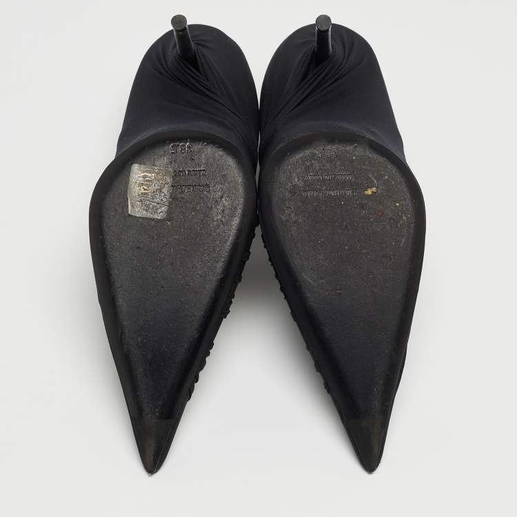 Pre Owned Balenciaga Black Lace Knife Pumps Size 38.5